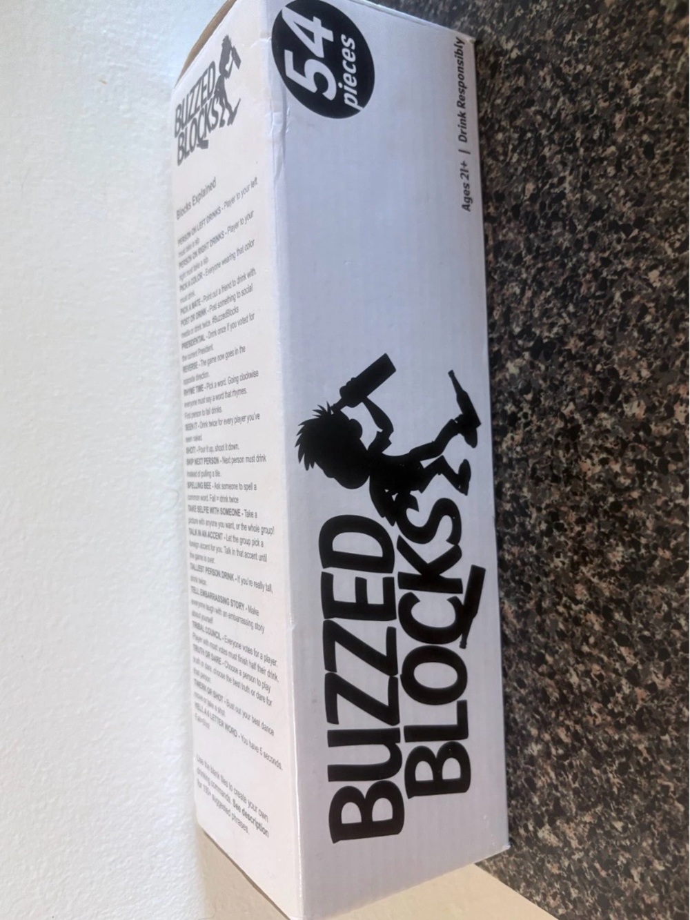 Buzzzed Blocks Family Board Game - White